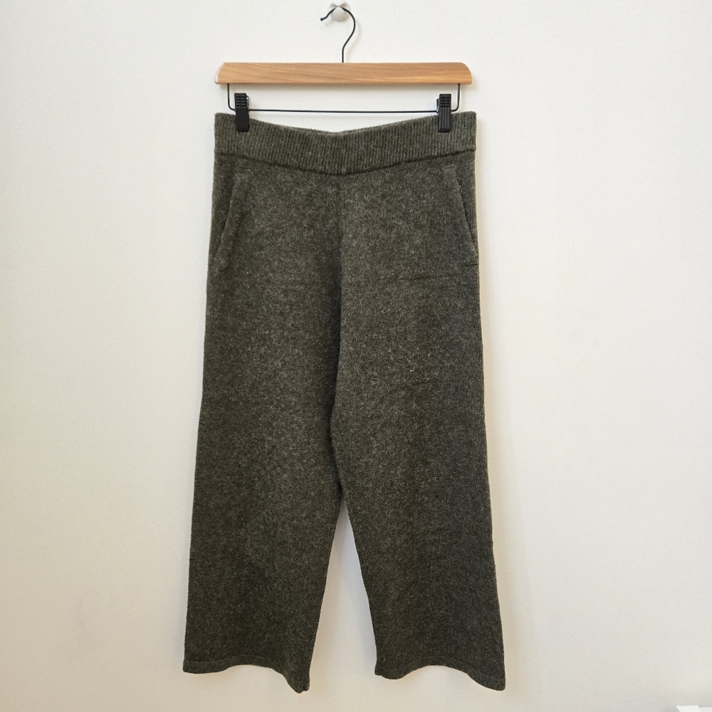 Heartloom Knit Wide Leg Pants‎ Size M Olive Green Sweater Pants Cozy Lounge